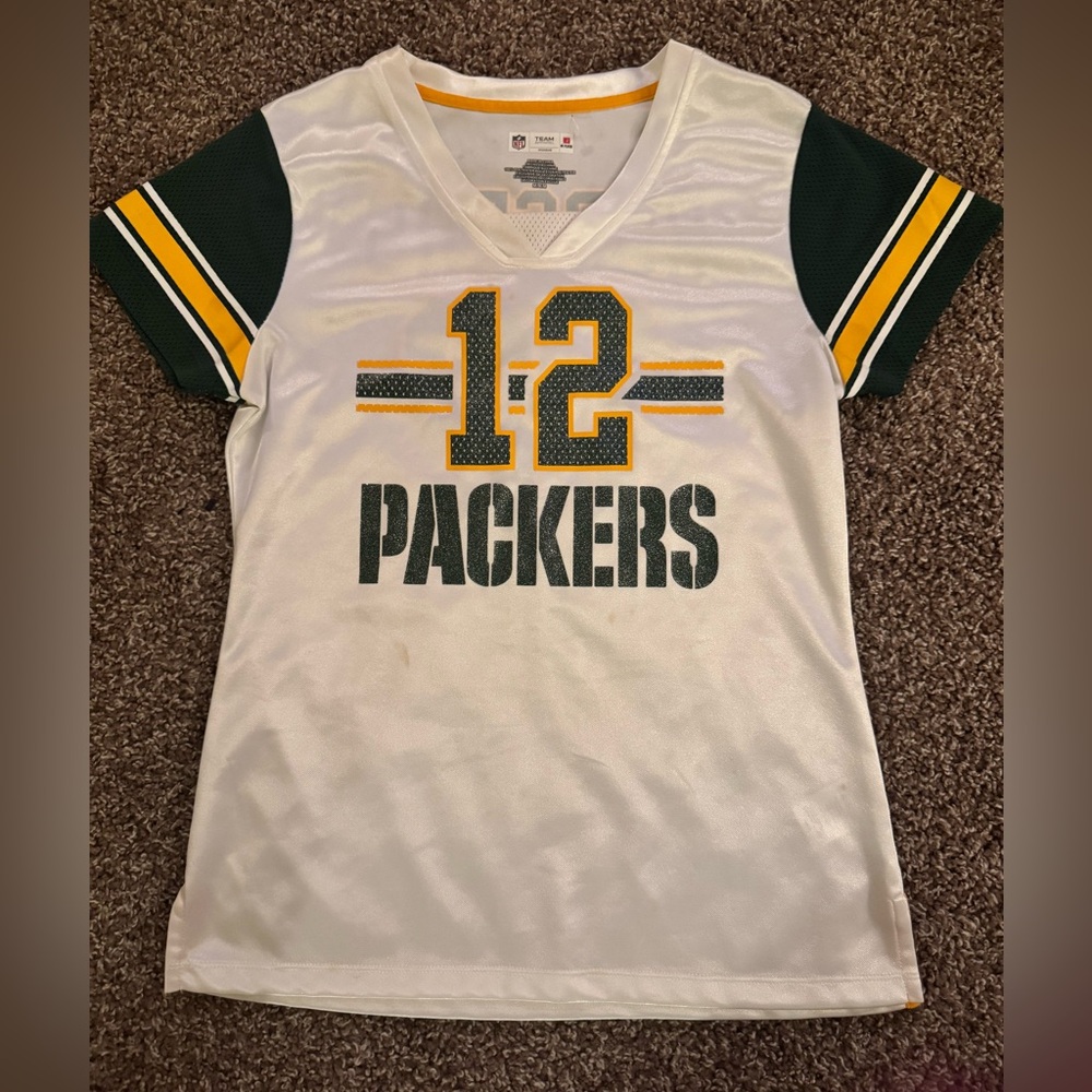 Team Apparel White and Green Kids Jersey